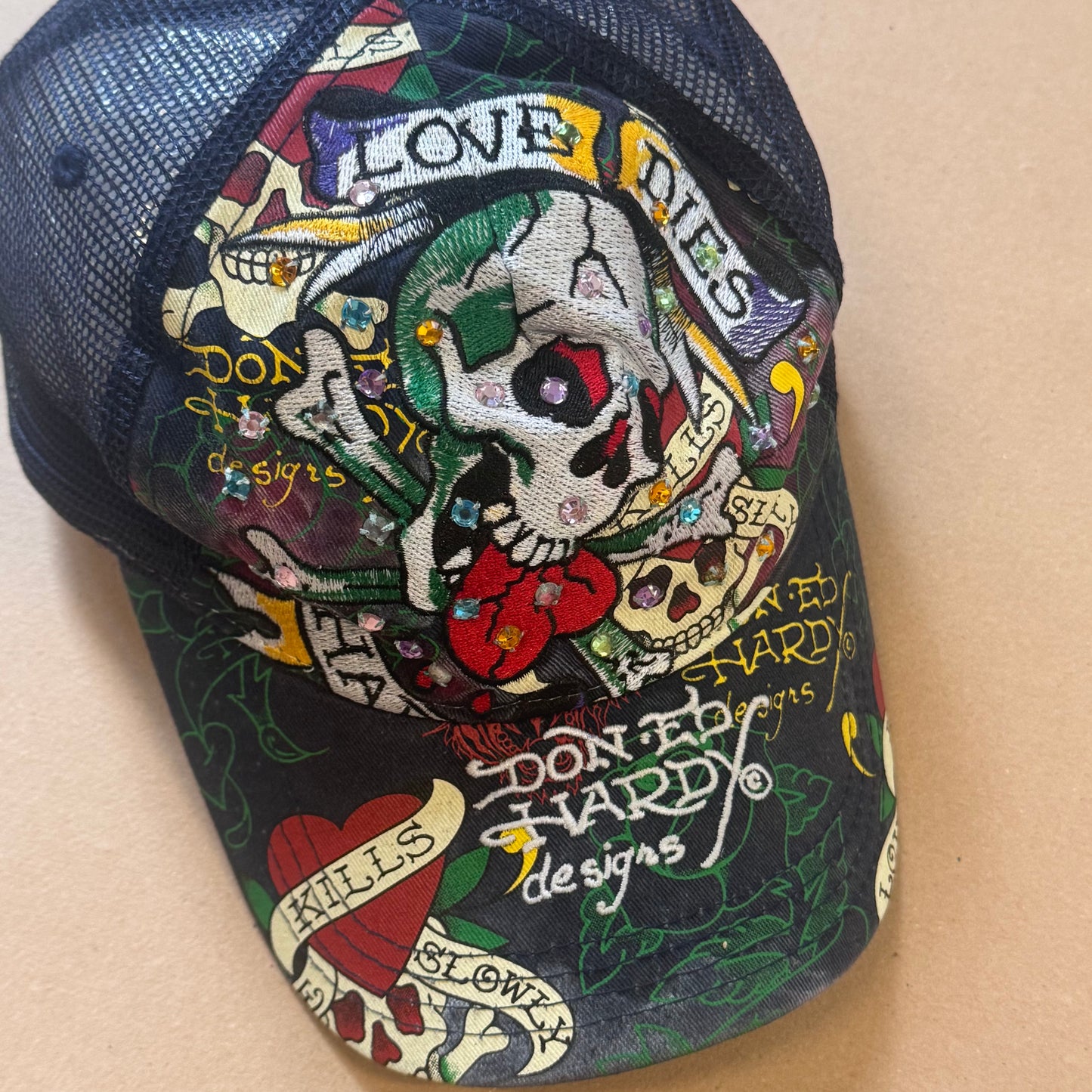 Ed Hardy y2k retro black cap