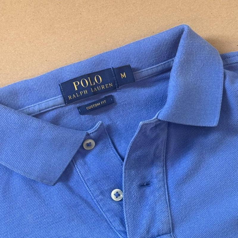 Detailansicht: Sourced limited accessories and clothes Ralph Lauren vintage Big Pony blue poloshirt – Logo, Nähte oder Material