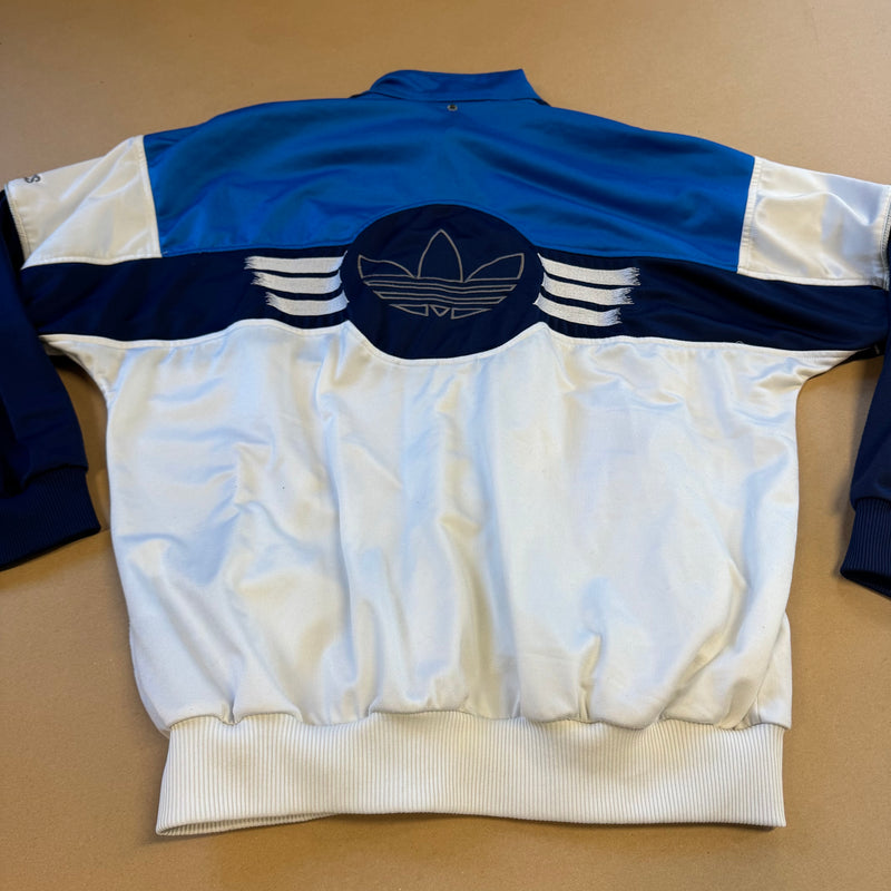 Detailansicht: Sourced limited accessories and clothes Adidas vintage 90s white track jacket – Logo, Nähte oder Material