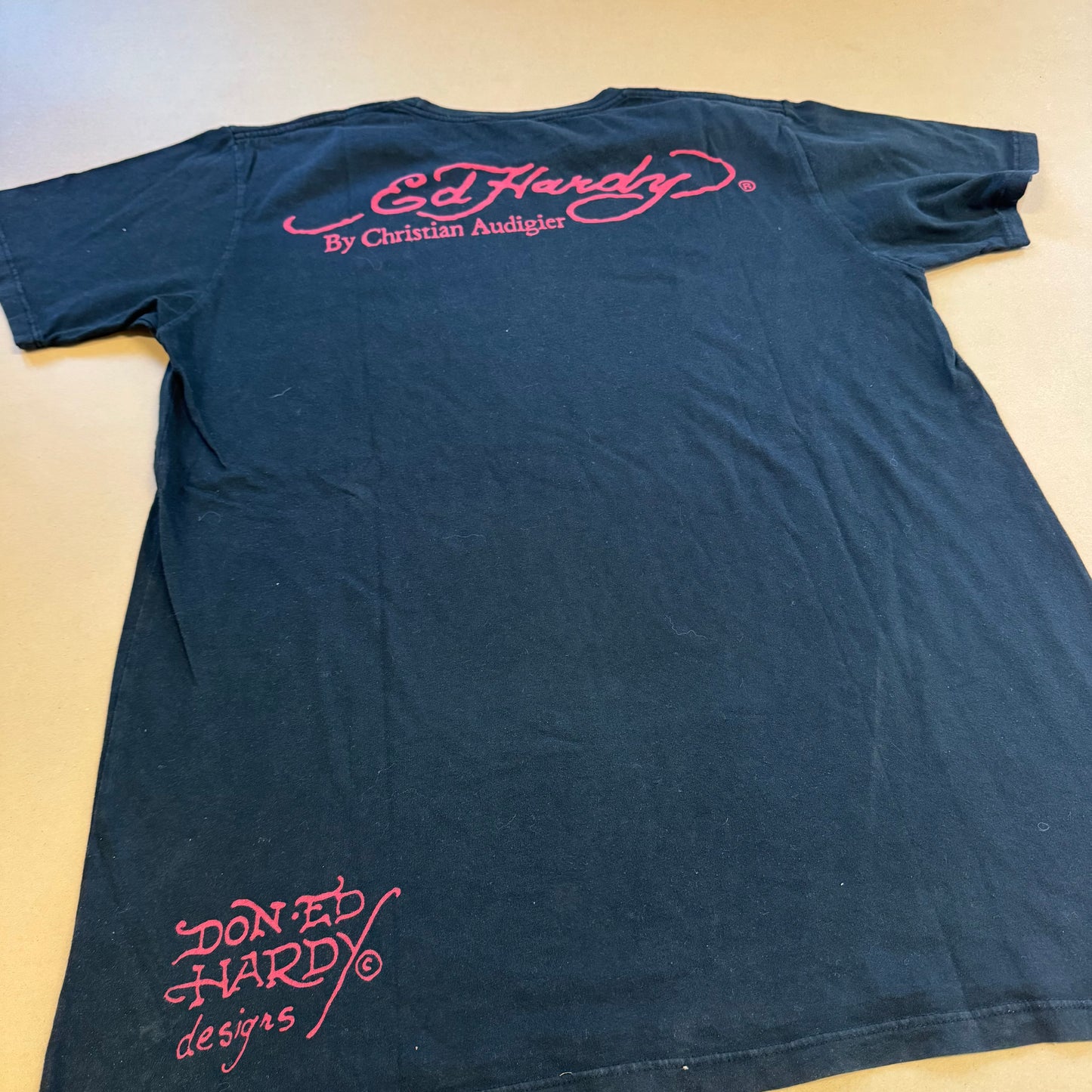 Ed Hardy y2k "asses catcher" rhinestones tee