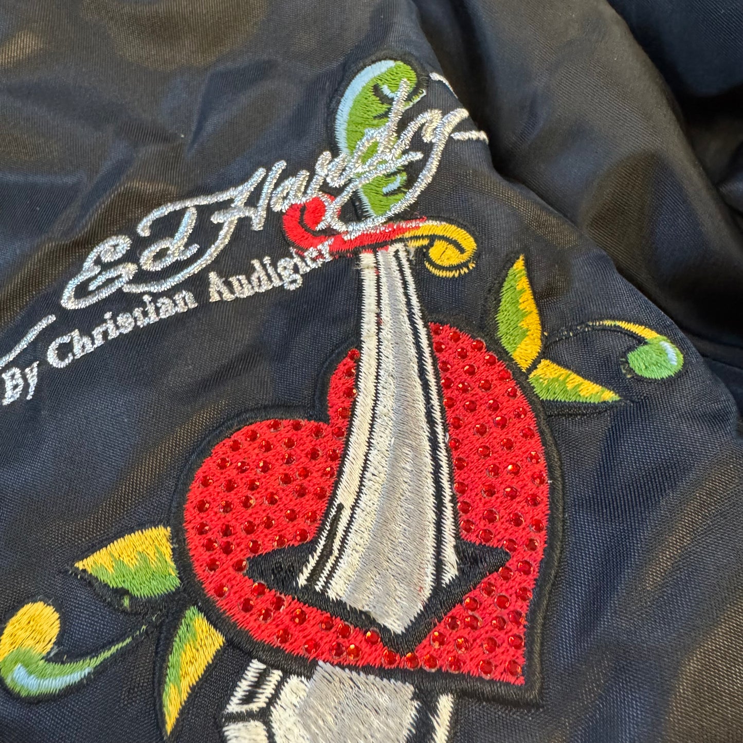 Ed Hardy y2k rhinestones winter jacket