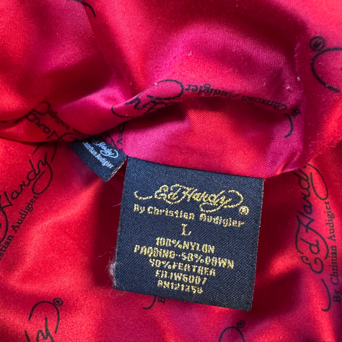 Ed Hardy y2k rhinestones winter jacket