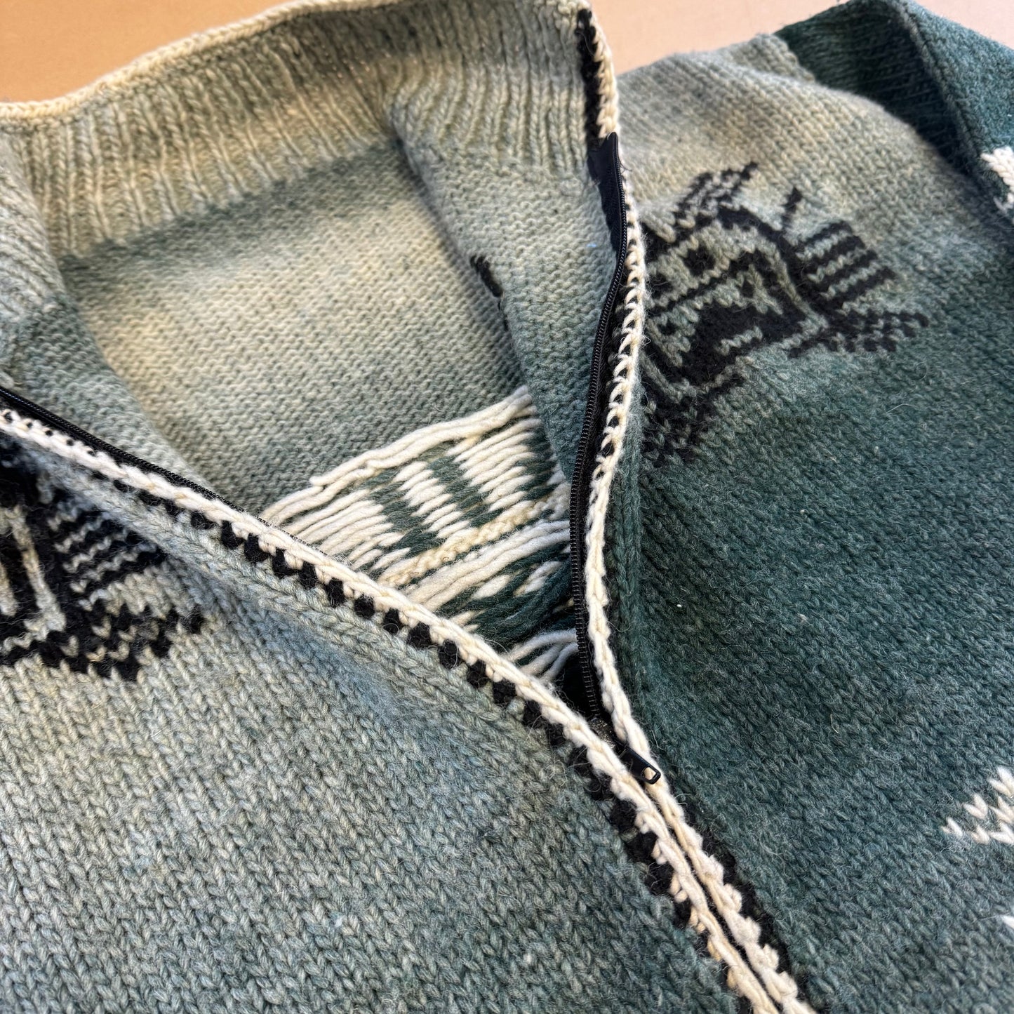 Vintage patterns knitted jacket