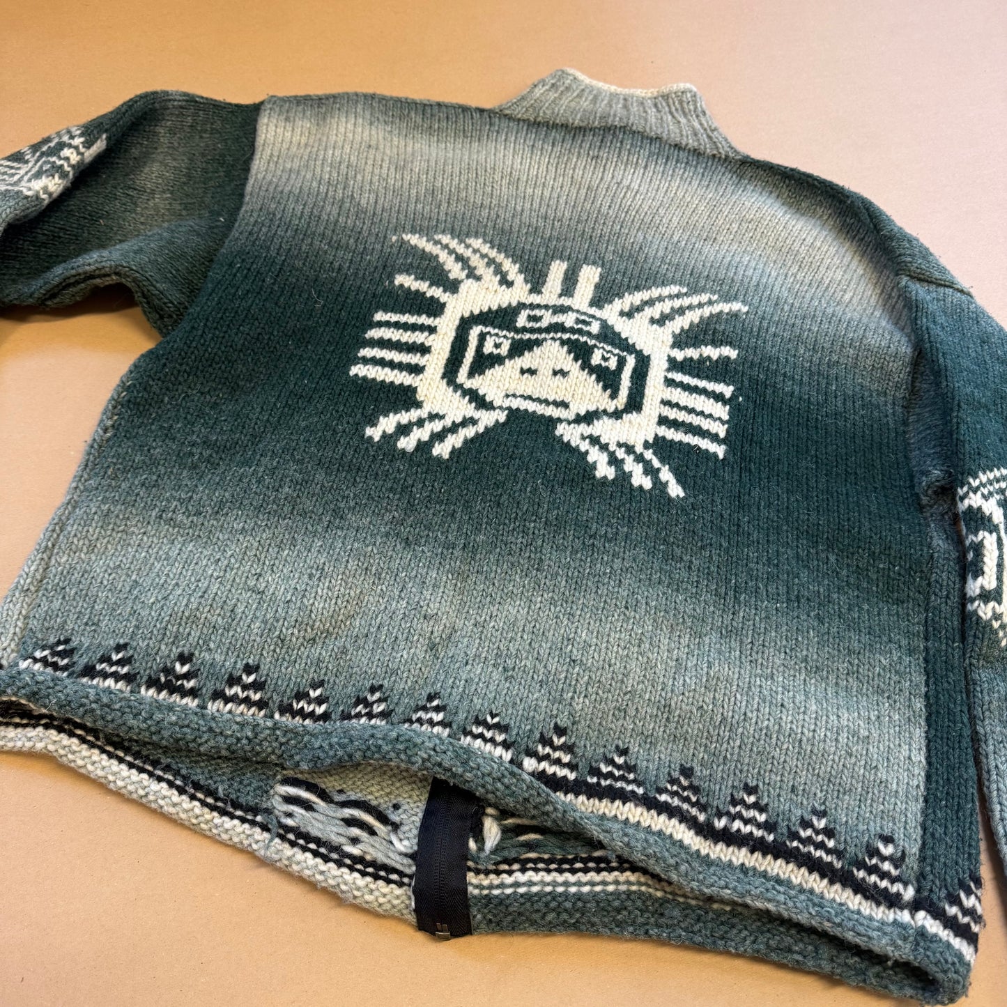 Vintage patterns knitted jacket