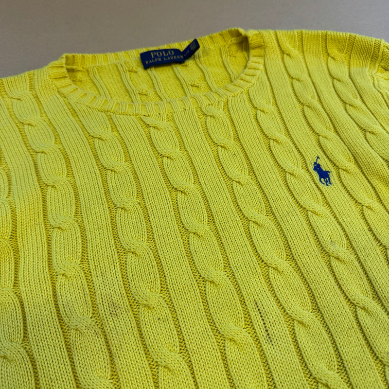 Detailansicht: Sourced limited accessories and clothes Polo Ralph Lauren knitted yellow sweatshirt – Logo, Nähte oder Material