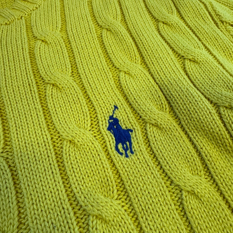 Detailansicht: Sourced limited accessories and clothes Polo Ralph Lauren knitted yellow sweatshirt – Logo, Nähte oder Material