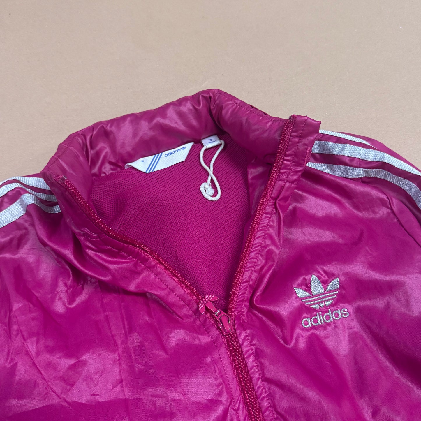 Adidas shiny pink y2k rainjacket