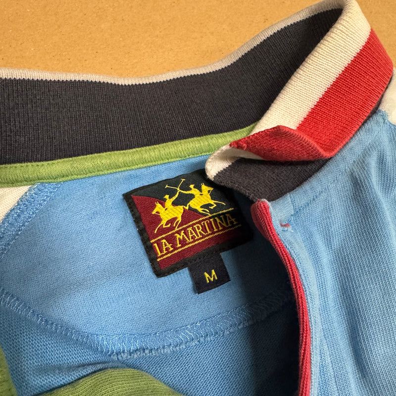 Detailansicht: Sourced limited accessories and clothes La Martina Euro Champions Italy longsleeve polo – Logo, Nähte oder Material