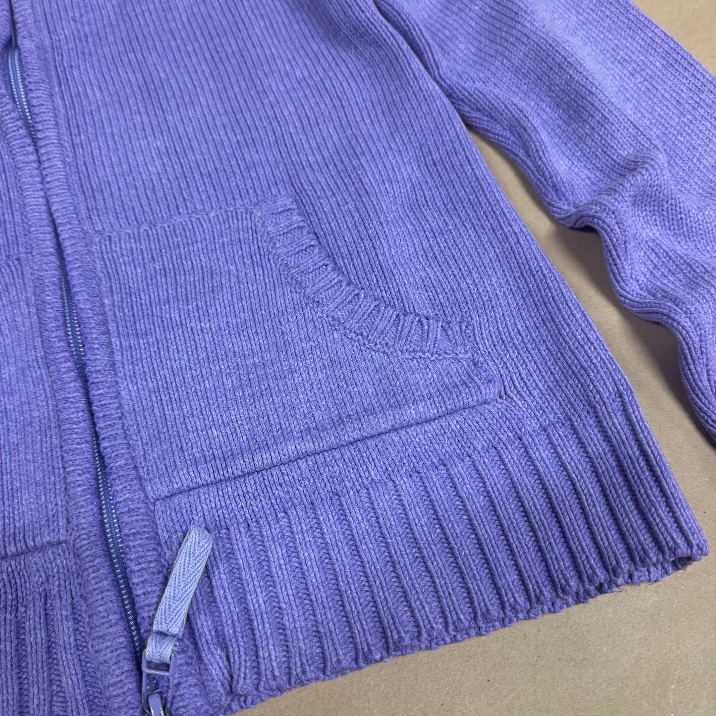 Lacoste vintage purple knitted jacket