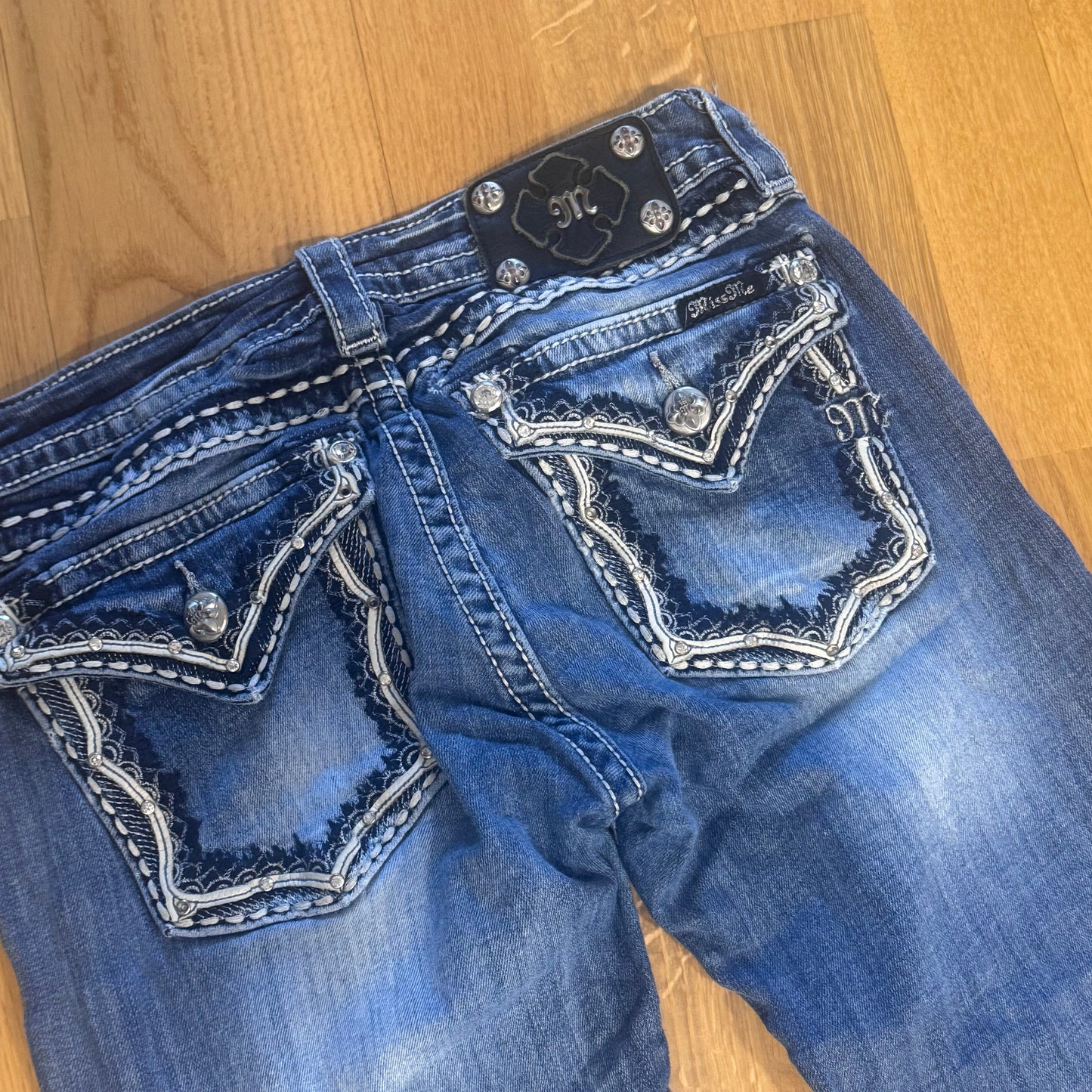 Miss Me ripped bootcut jeans reworked