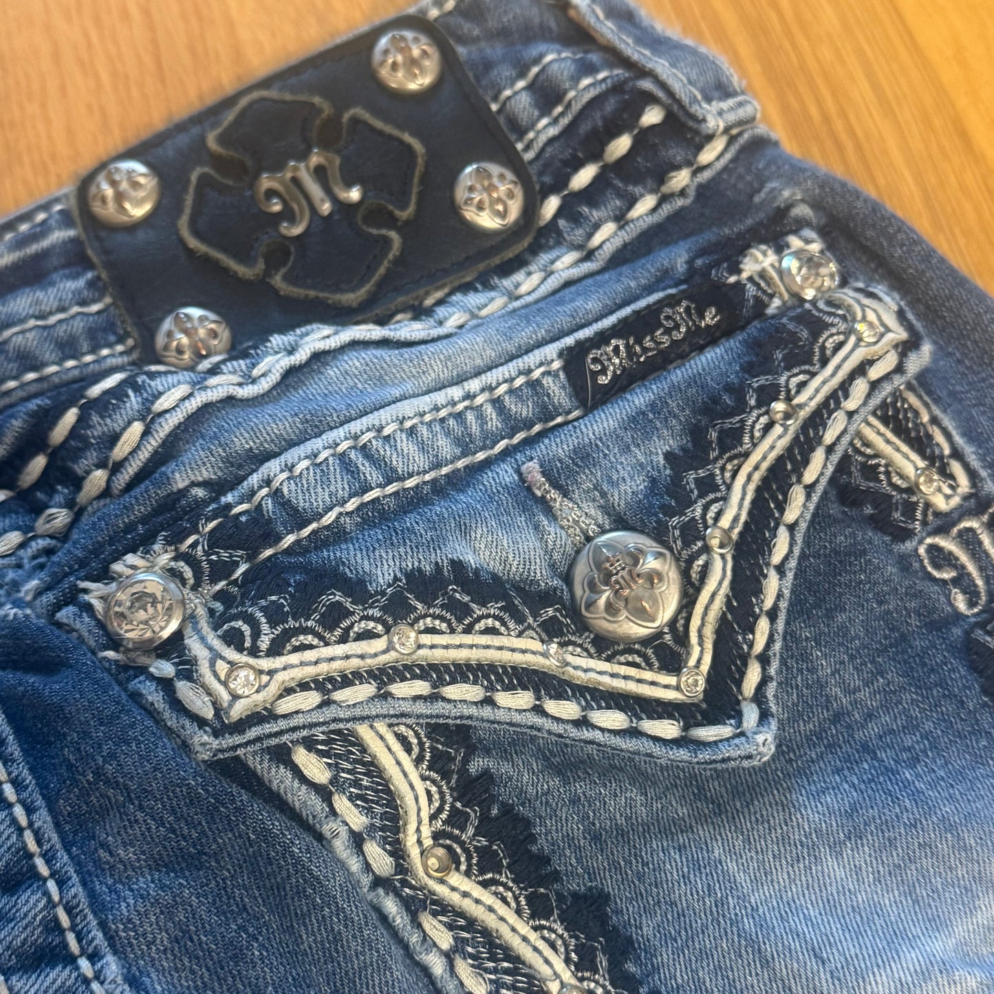 Miss Me ripped bootcut jeans reworked