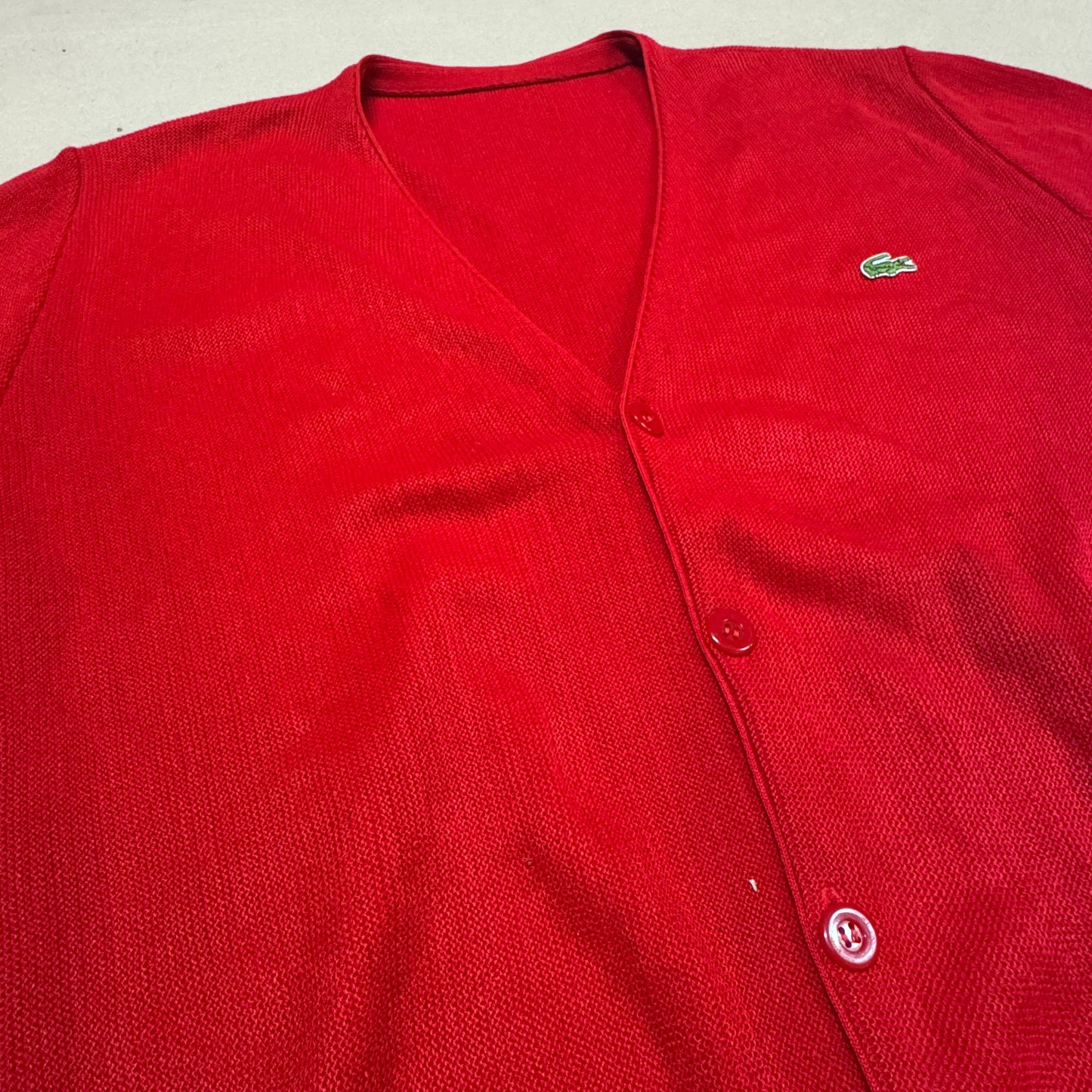 Lacoste vintage red knitted cardigan