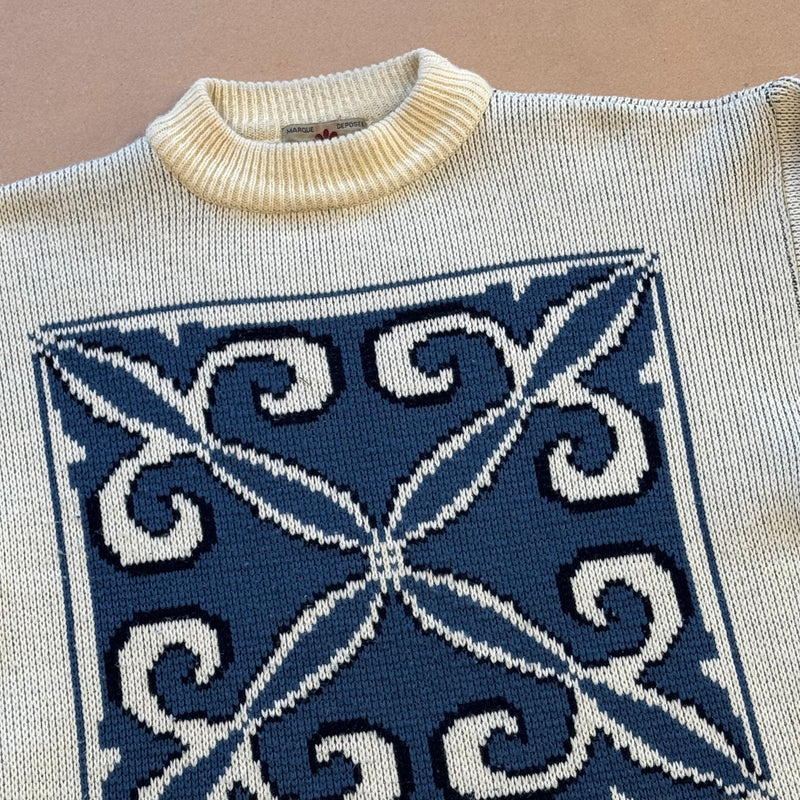 Detailansicht: Sourced limited accessories and clothes Vintage knitted Garden Street sweatshirt – Logo, Nähte oder Material