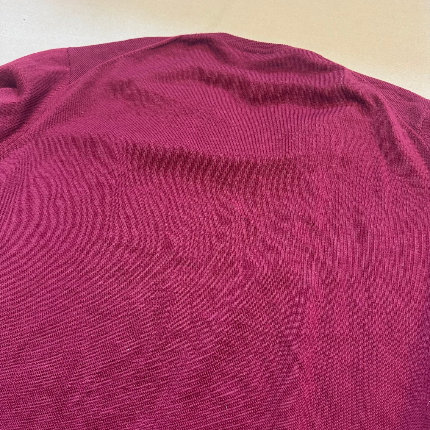 Lacoste vintage burgundy v-neck sweater