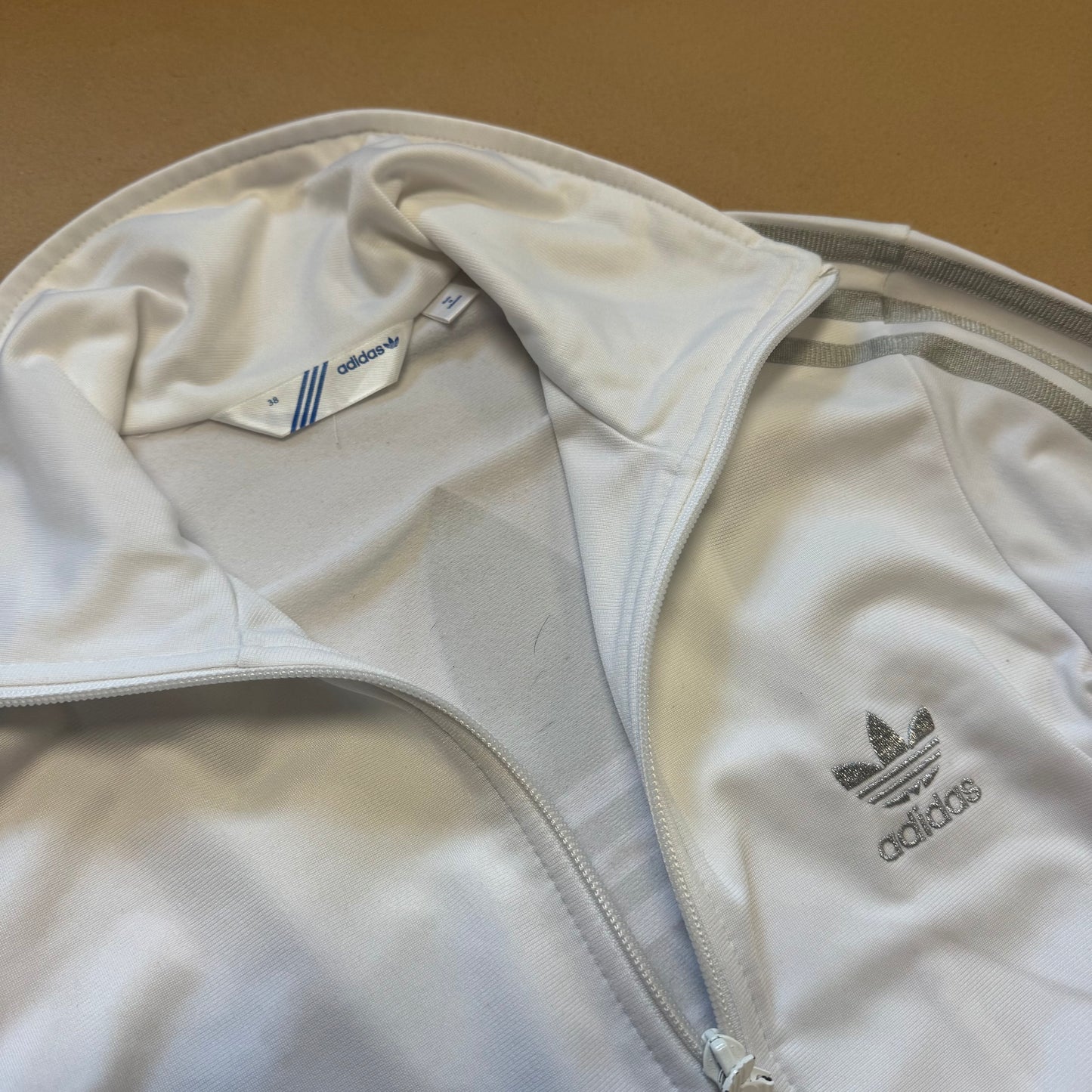 Adidas retro y2k white track jacket