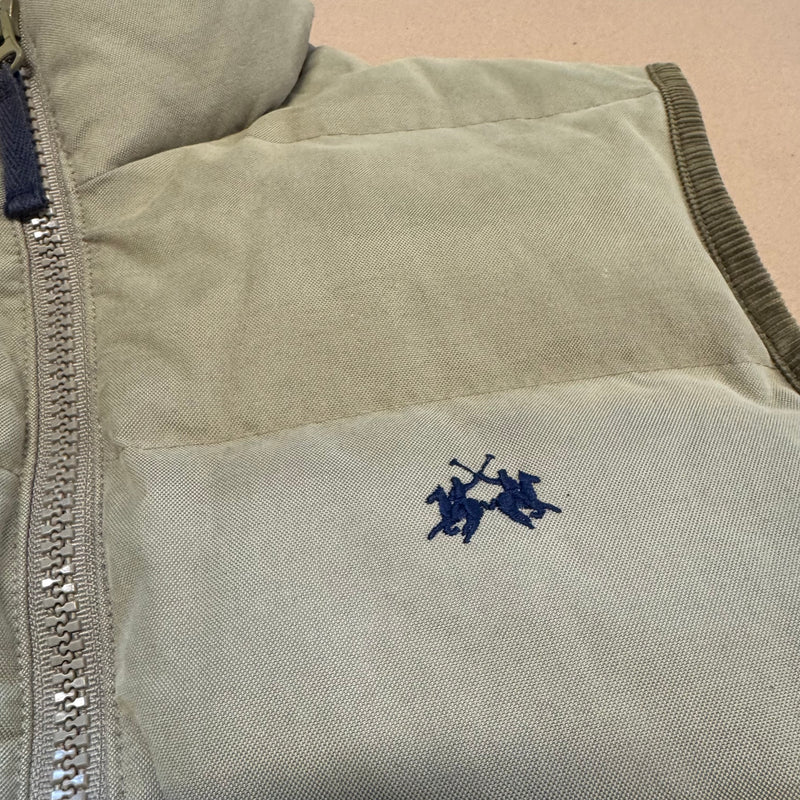 Detailansicht: Sourced limited accessories and clothes La Martina vintage beige down vest – Logo, Nähte oder Material