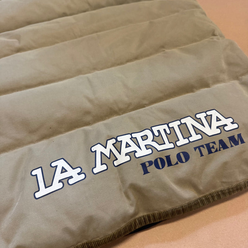 Detailansicht: Sourced limited accessories and clothes La Martina vintage beige down vest – Logo, Nähte oder Material