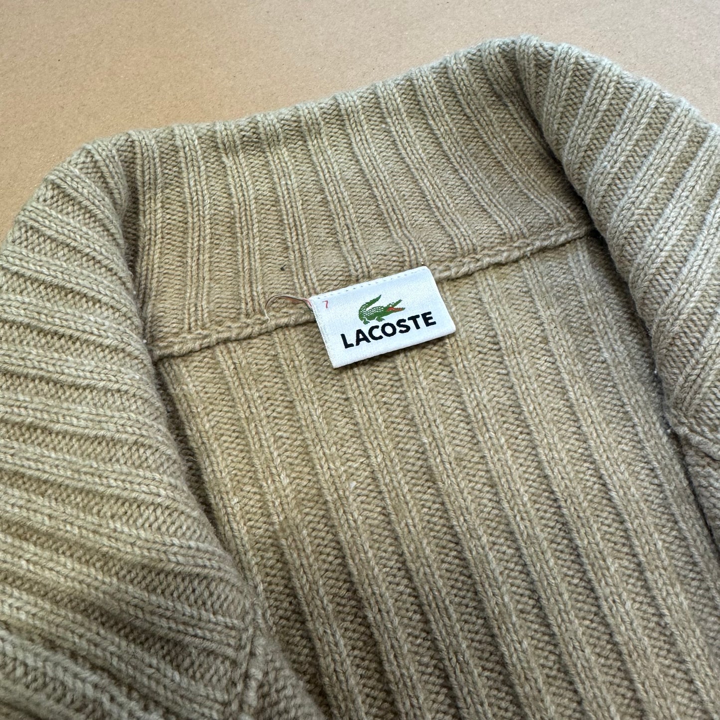 Lacoste vintage knitted beige jacket