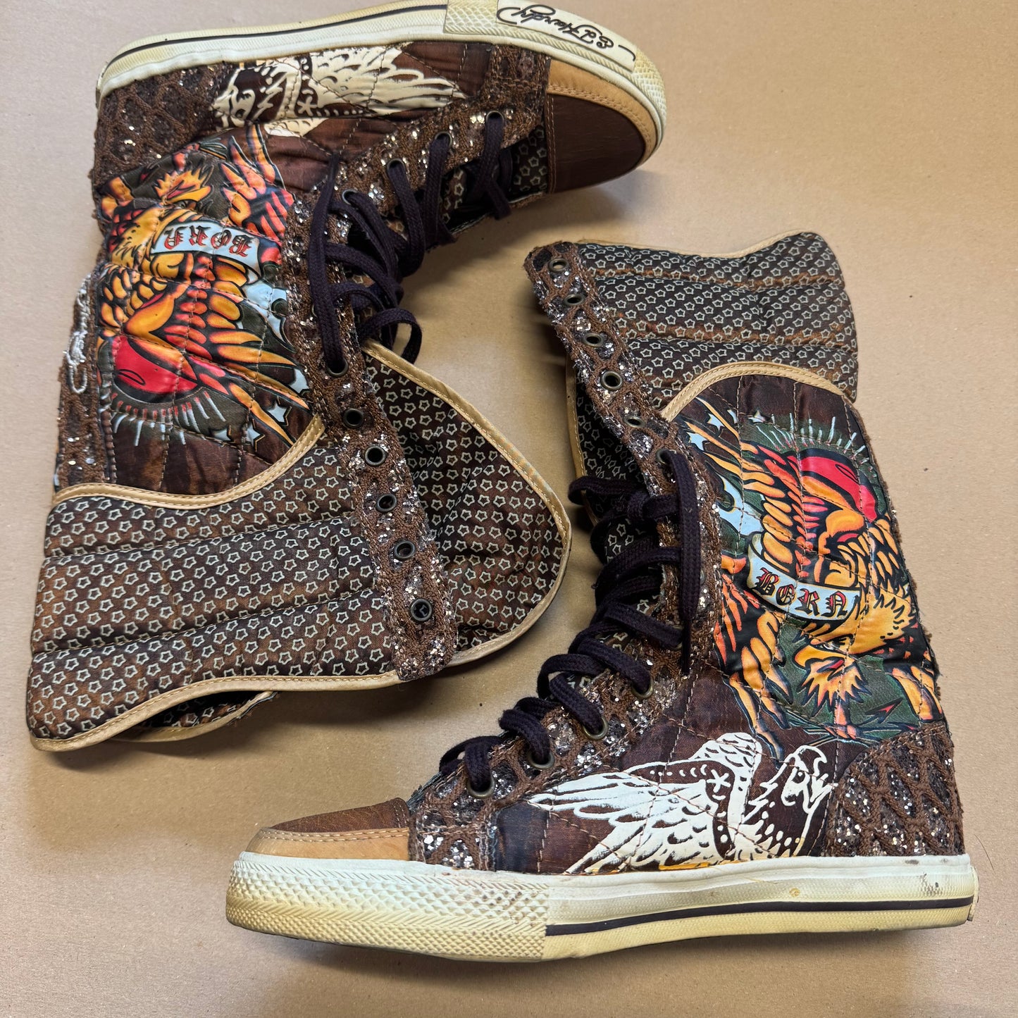 Ed Hardy glitter vintage shoes