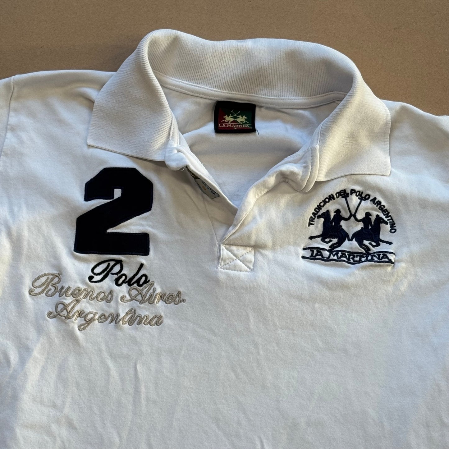 La Martina white long-sleeved polo shirt