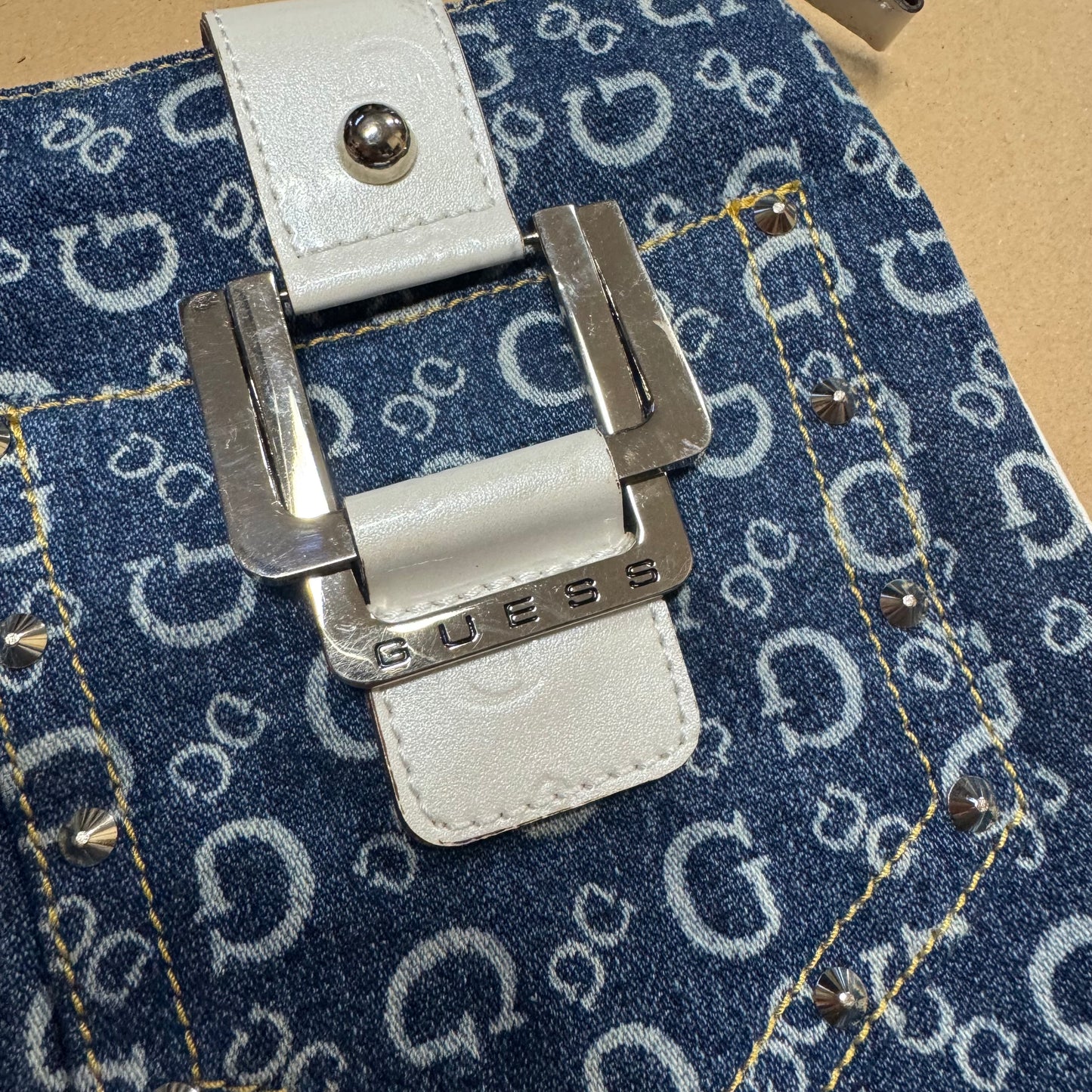 Guess blue monogram shoulder bag