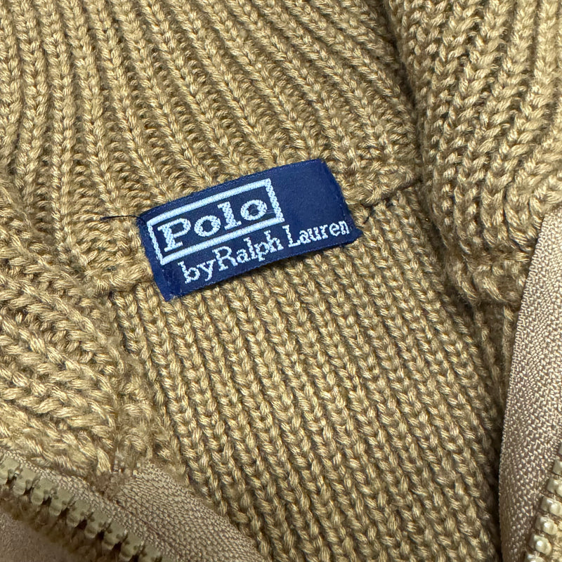 Detailansicht: Sourced limited accessories and clothes Polo Ralph Lauren brown knitted jacket – Logo, Nähte oder Material