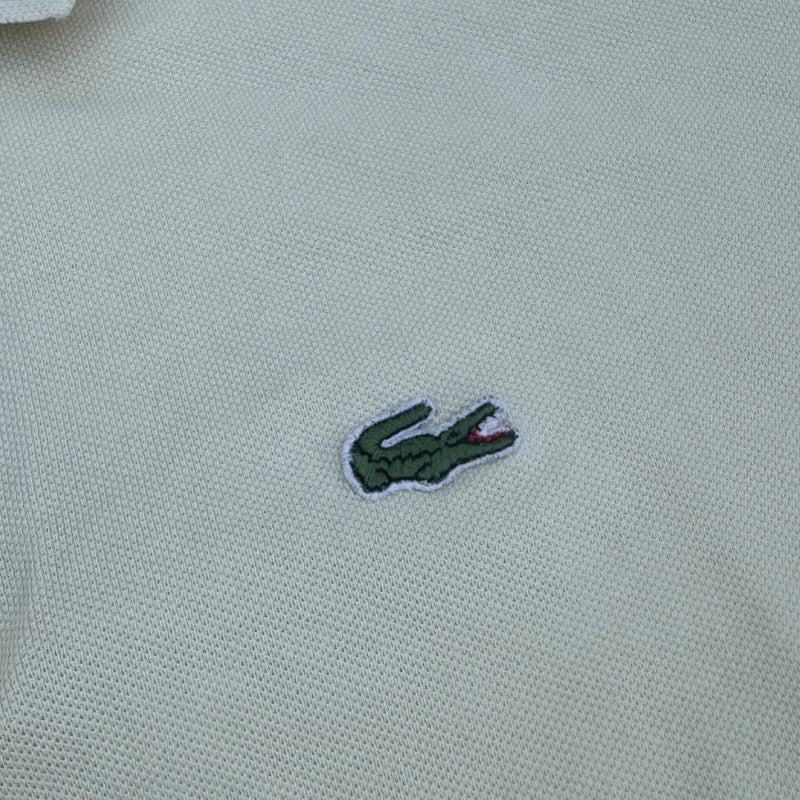 Detailansicht: Sourced limited accessories and clothes Lacoste yellow vintage poloshirt – Logo, Nähte oder Material
