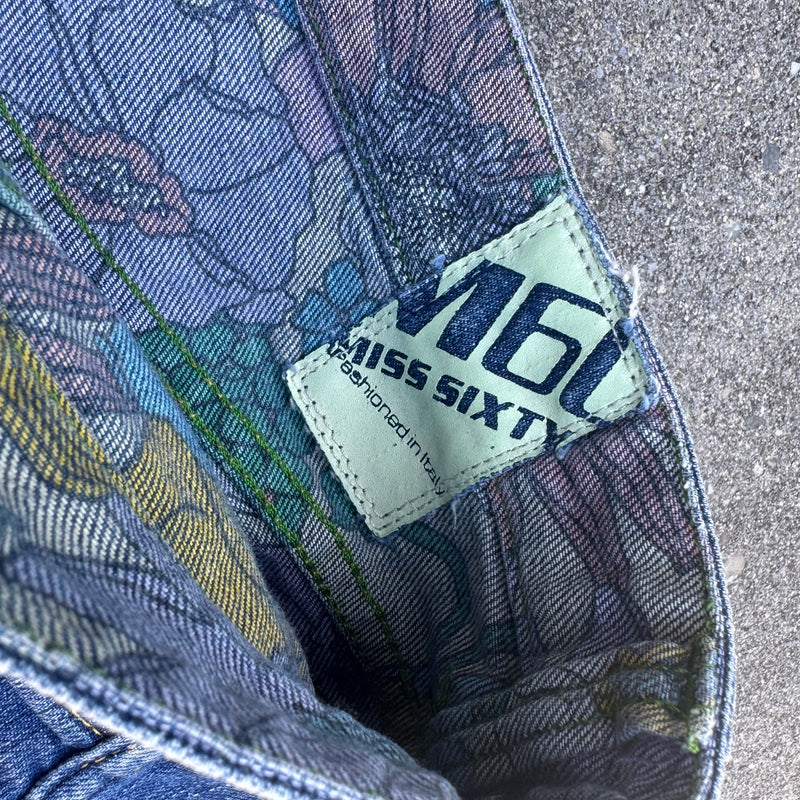 Detailansicht: Sourced limited accessories and clothes Miss Sixty floral reversible vintage skirt – Logo, Nähte oder Material