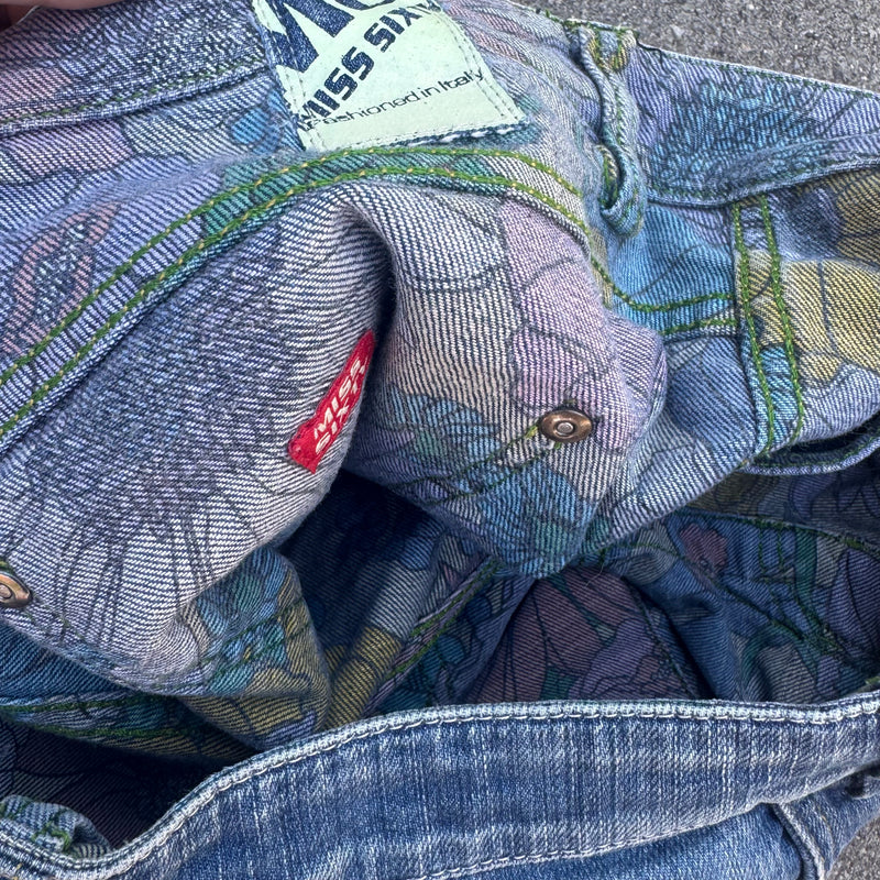 Detailansicht: Sourced limited accessories and clothes Miss Sixty floral reversible vintage skirt – Logo, Nähte oder Material