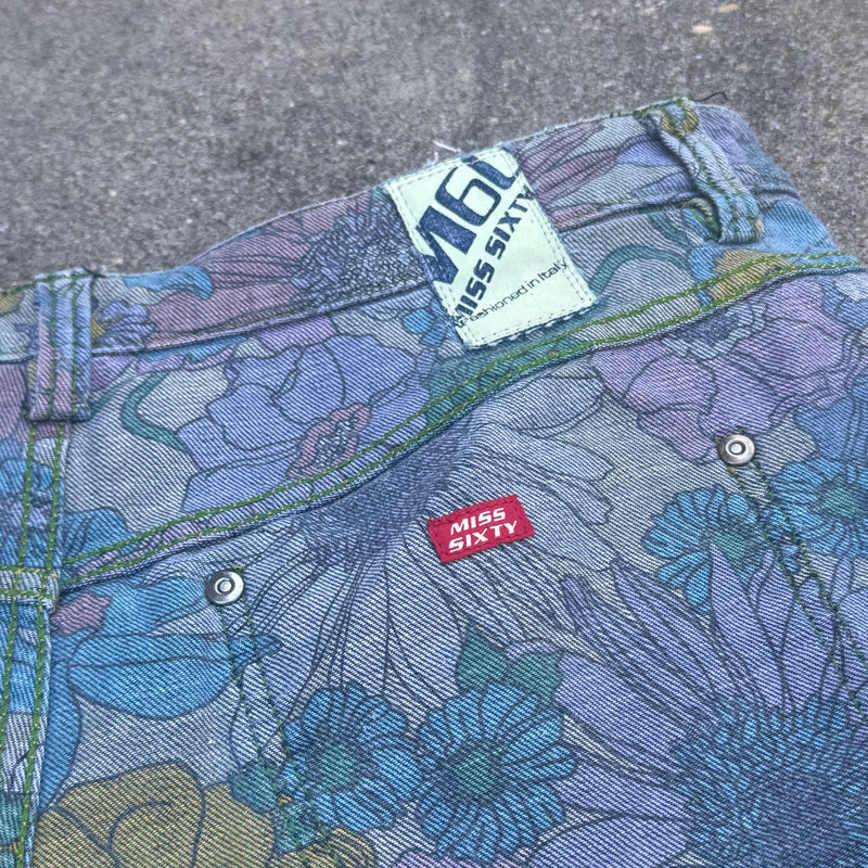 Detailansicht: Sourced limited accessories and clothes Miss Sixty floral reversible vintage skirt – Logo, Nähte oder Material