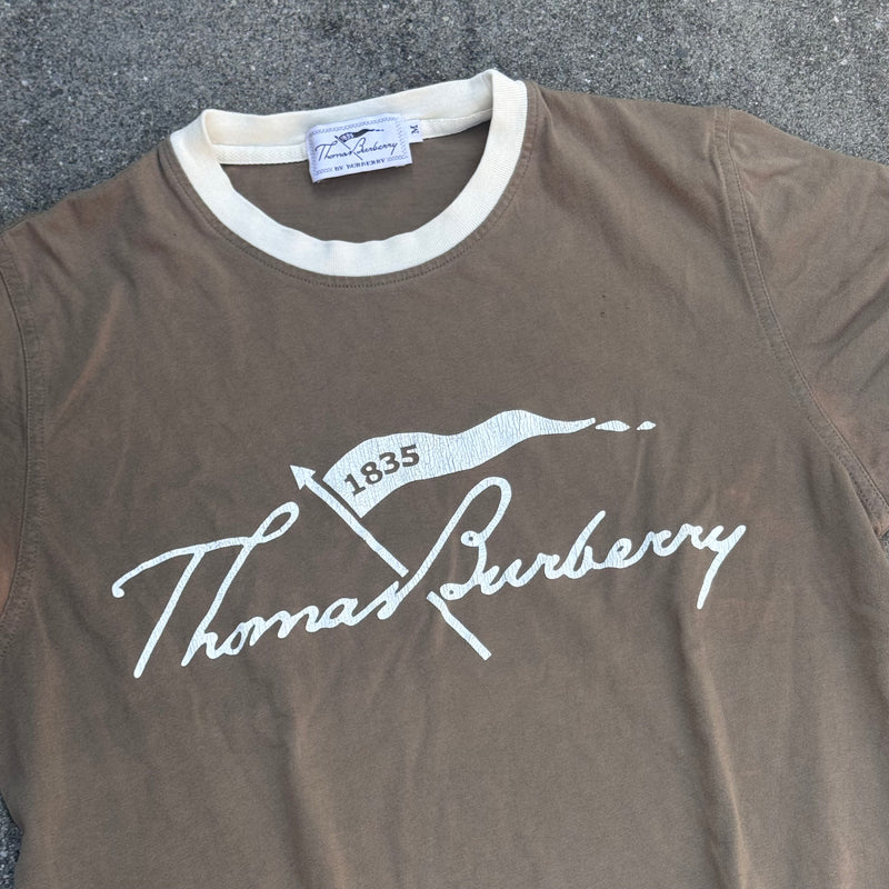 Detailansicht: Sourced limited accessories and clothes Vintage Thomas Burberry 90s t-shirt – Logo, Nähte oder Material