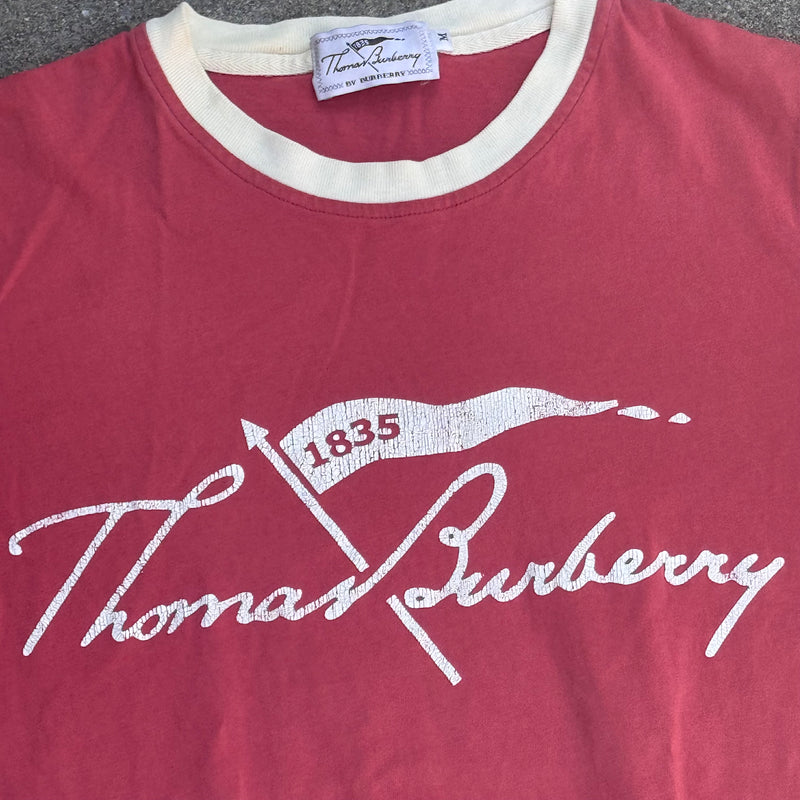 Detailansicht: Sourced limited accessories and clothes Vintage Thomas Burberry 90s t-shirt – Logo, Nähte oder Material