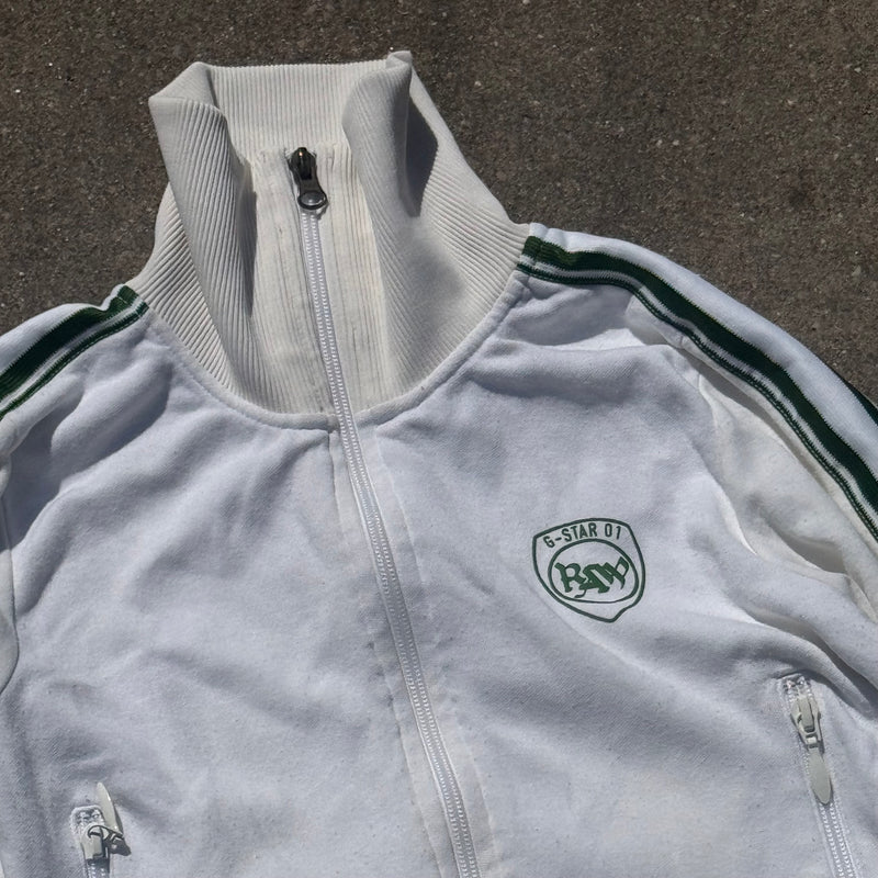 Detailansicht: Sourced limited accessories and clothes G-Star Raw Y2K white zip-up jacket – Logo, Nähte oder Material