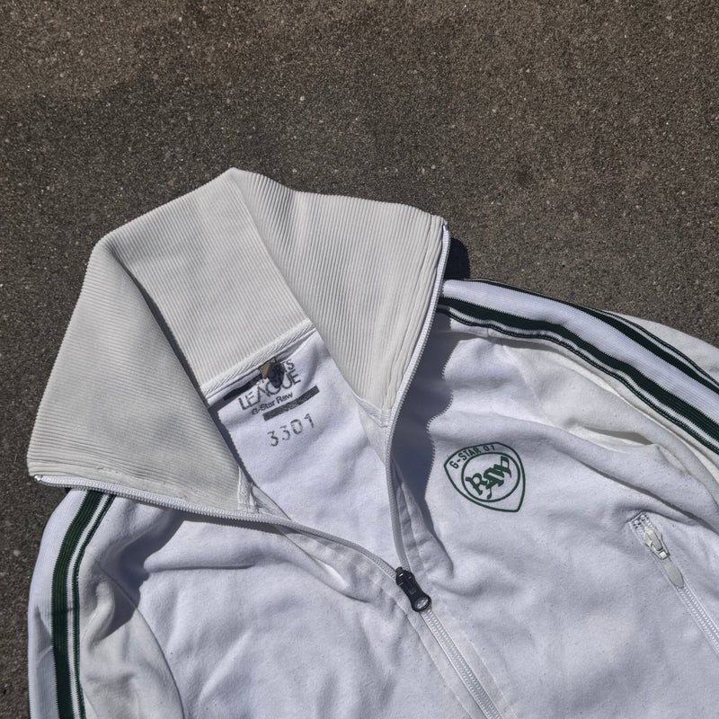 Detailansicht: Sourced limited accessories and clothes G-Star Raw Y2K white zip-up jacket – Logo, Nähte oder Material