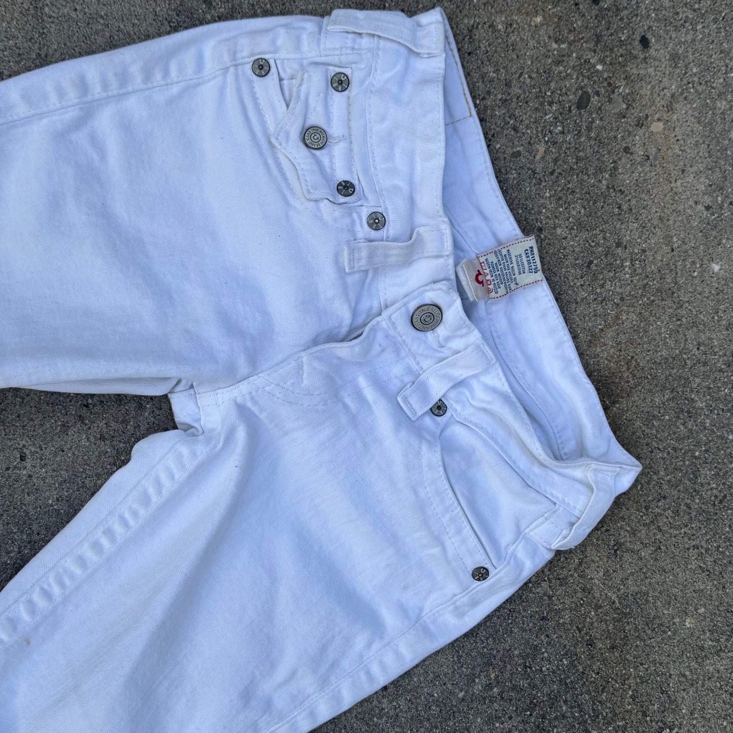 True Religion white denim shorts