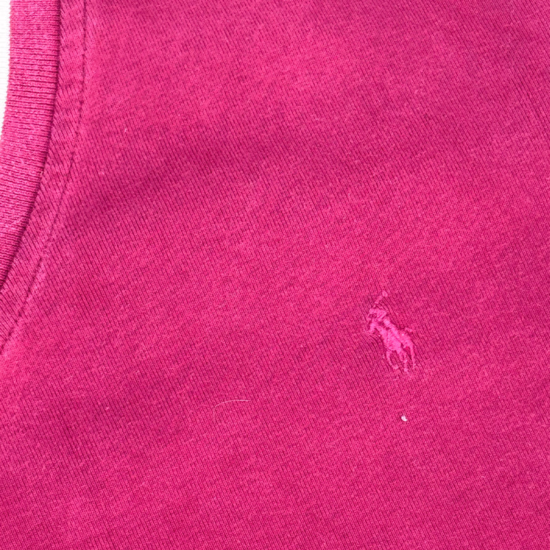 Detailansicht: Sourced limited accessories and clothes Polo Ralph Lauren burgundy V-neck sweater – Logo, Nähte oder Material