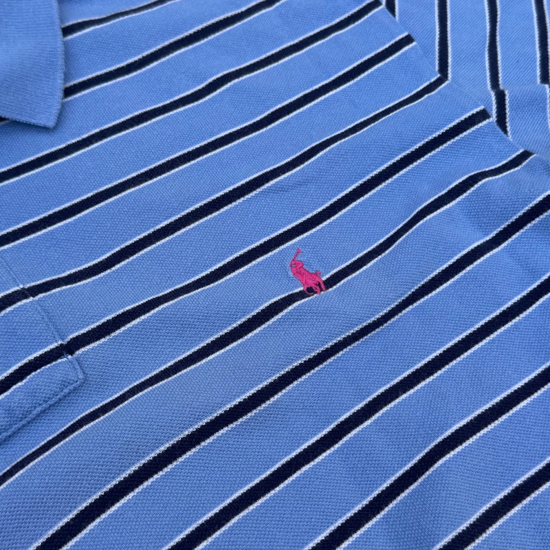 Detailansicht: Sourced limited accessories and clothes Polo Ralph Lauren striped vintage poloshirt – Logo, Nähte oder Material