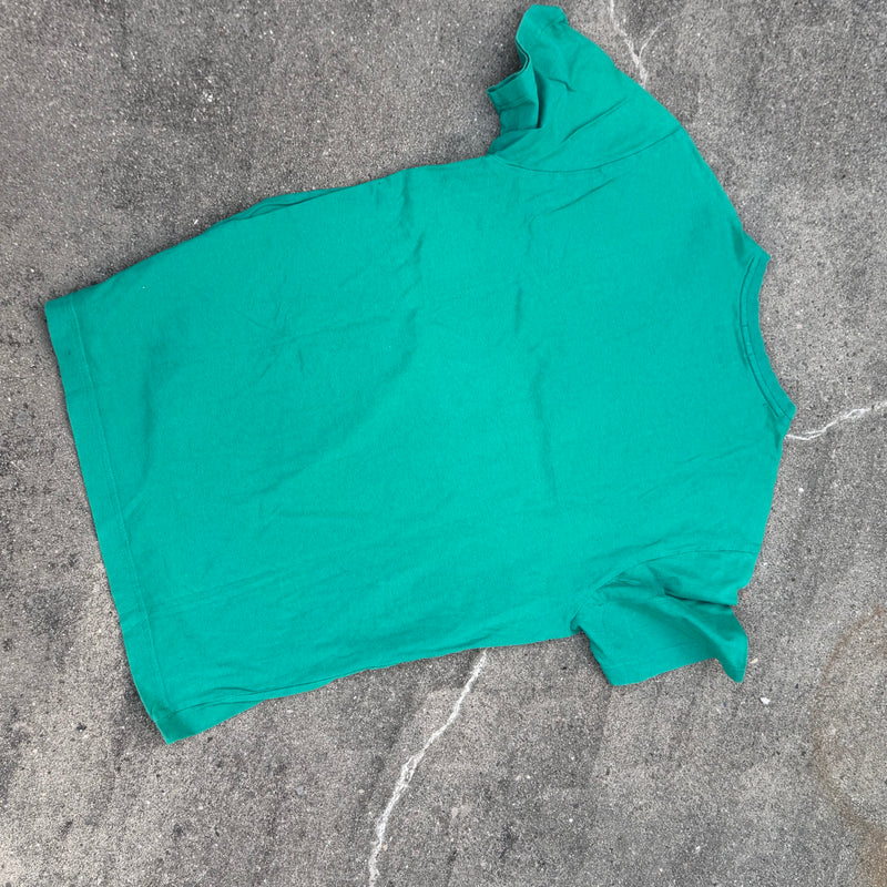 Detailansicht: Sourced limited accessories and clothes Giorgio Armani vintage green graphic t-shirt – Logo, Nähte oder Material