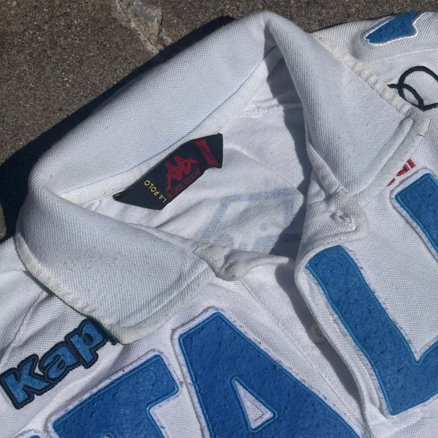 Kappa Audi white retro longsleeve poloshirt