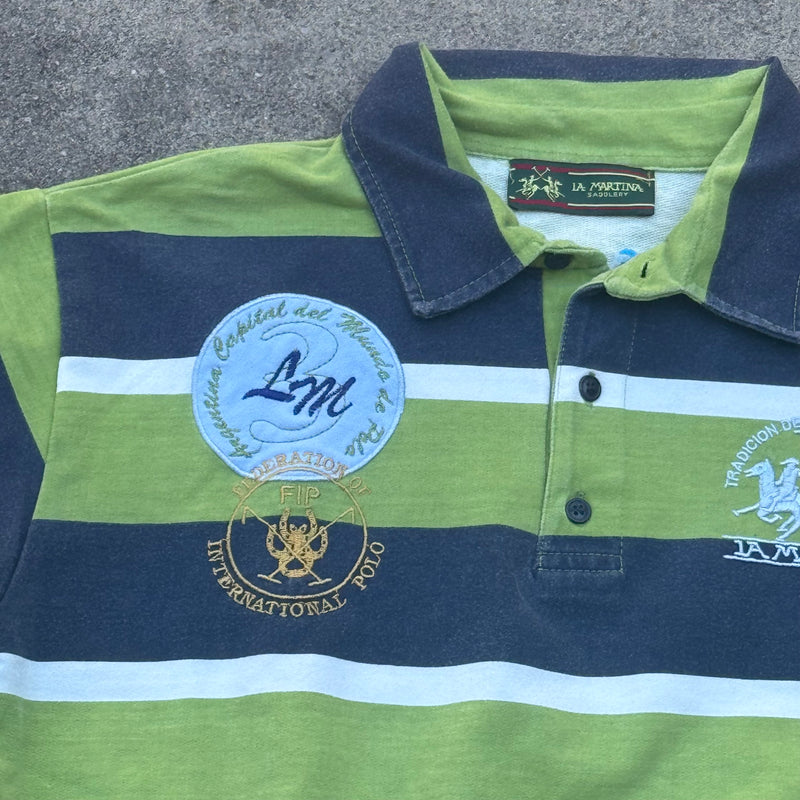 Detailansicht: Sourced limited accessories and clothes La Martina Striped Federation vintage polo – Logo, Nähte oder Material