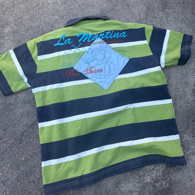 Detailansicht: Sourced limited accessories and clothes La Martina Striped Federation vintage polo – Logo, Nähte oder Material