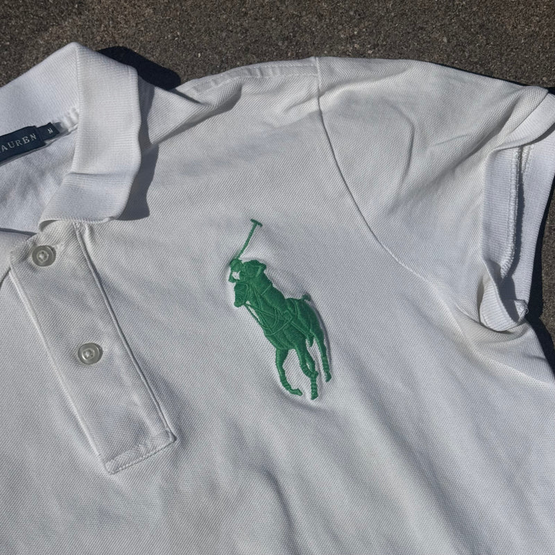 Detailansicht: Sourced limited accessories and clothes Polo Ralph Lauren womens vintage white polo – Logo, Nähte oder Material