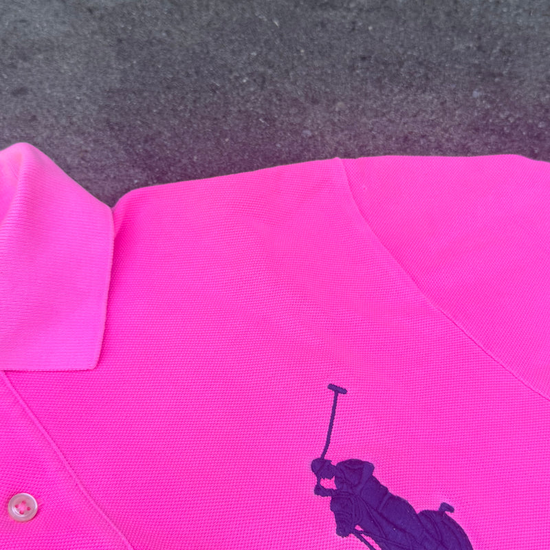 Detailansicht: Sourced limited accessories and clothes Polo Ralph Lauren Big Pony pink poloshirt – Logo, Nähte oder Material