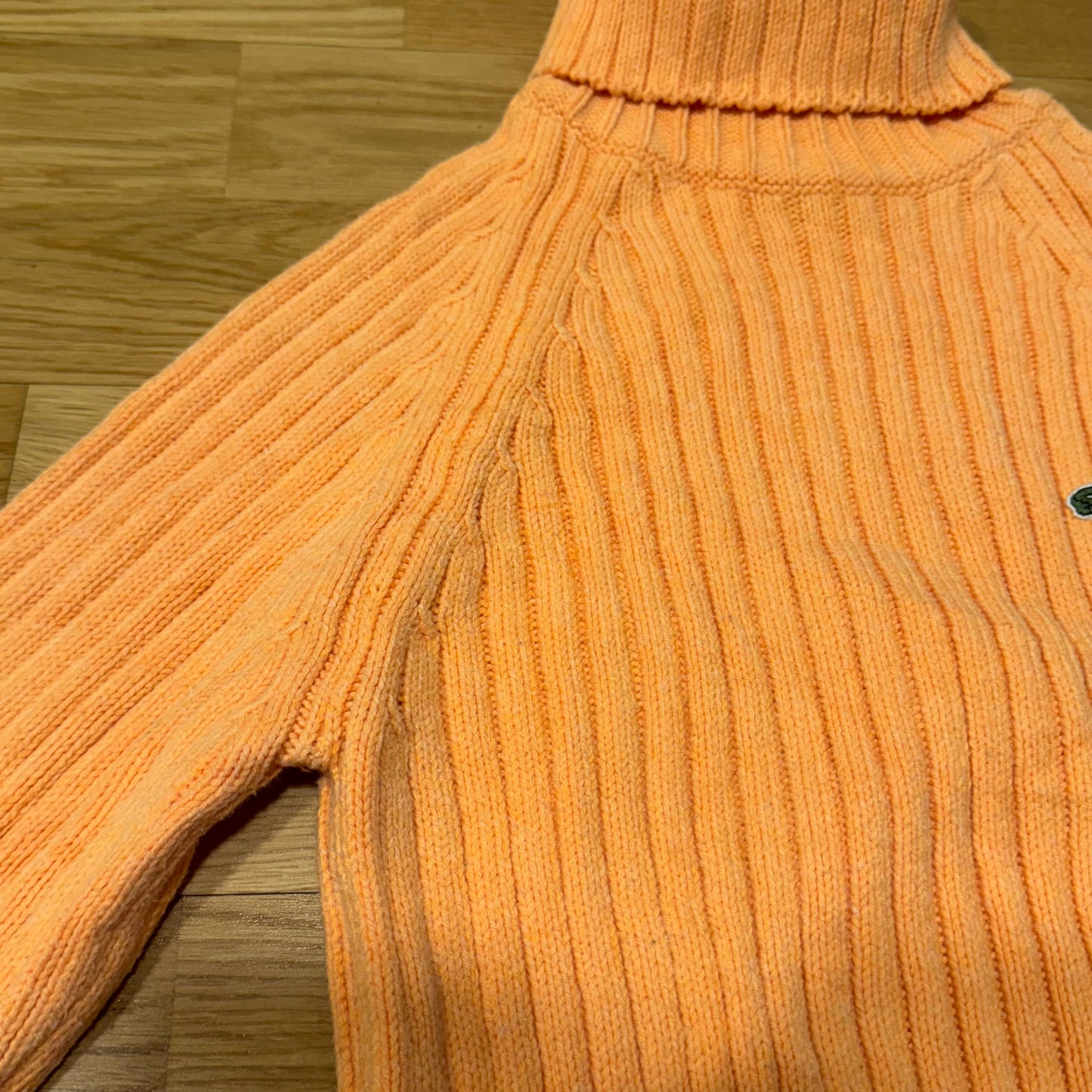 Lacoste knitted orange turtleneck sweatshirt