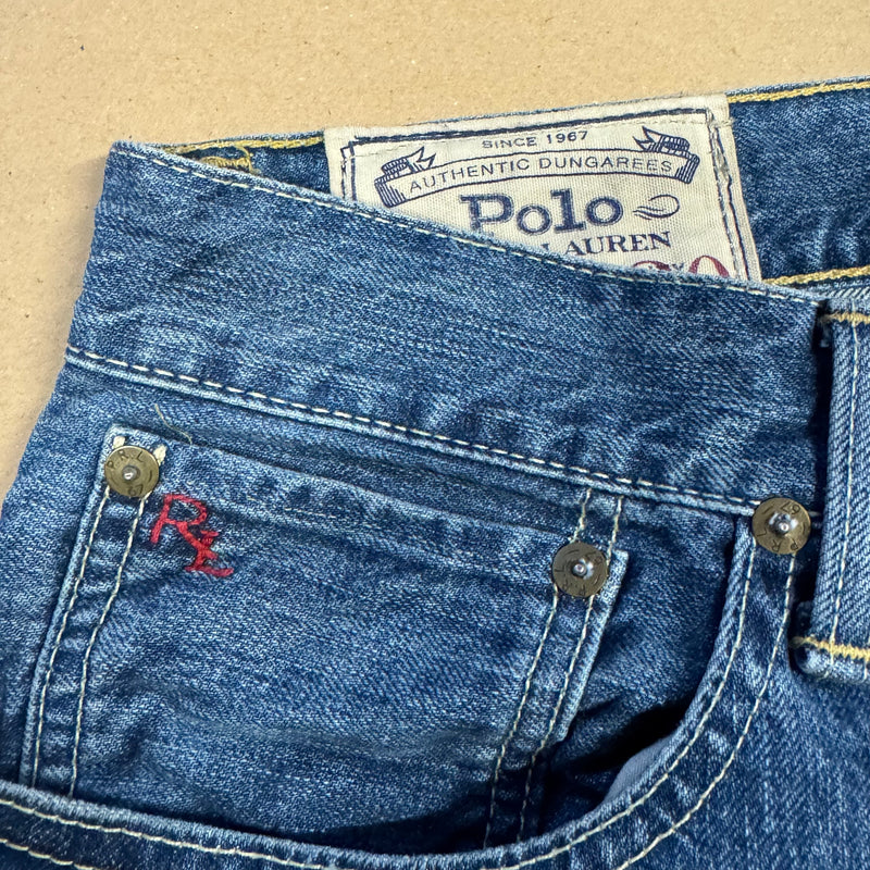 Detailansicht: Sourced limited accessories and clothes Polo Ralph Lauren vintage straight leg jeans – Logo, Nähte oder Material