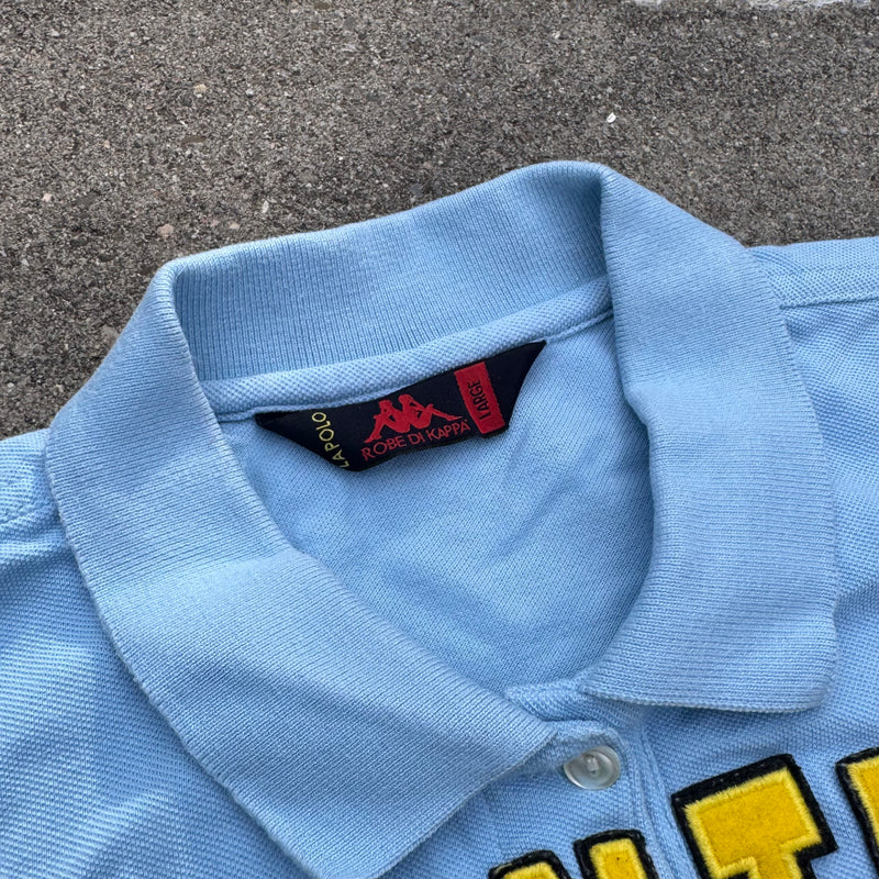 Detailansicht: Sourced limited accessories and clothes Kappa Argentina skyblue streetwear poloshirt – Logo, Nähte oder Material