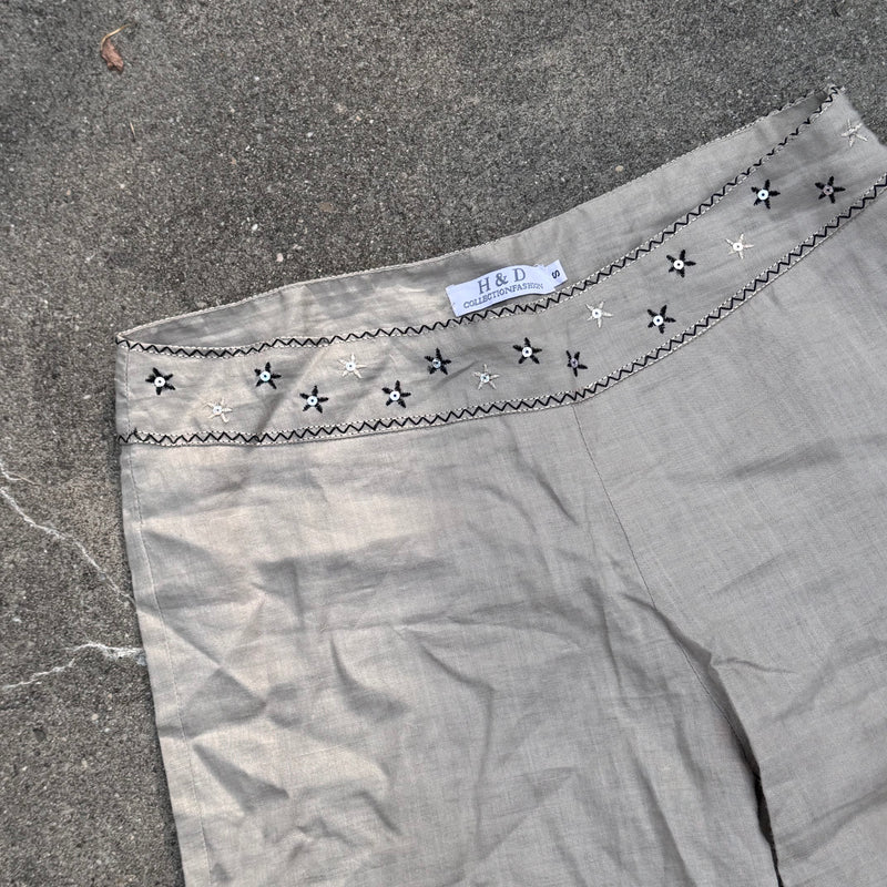 Detailansicht: Sourced limited accessories and clothes Vintage Havana summer linen cloth pants – Logo, Nähte oder Material