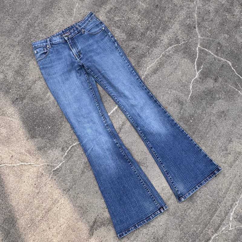 Detailansicht: Sourced limited accessories and clothes Miss Sixty wide leg high waist denim jeans – Logo, Nähte oder Material