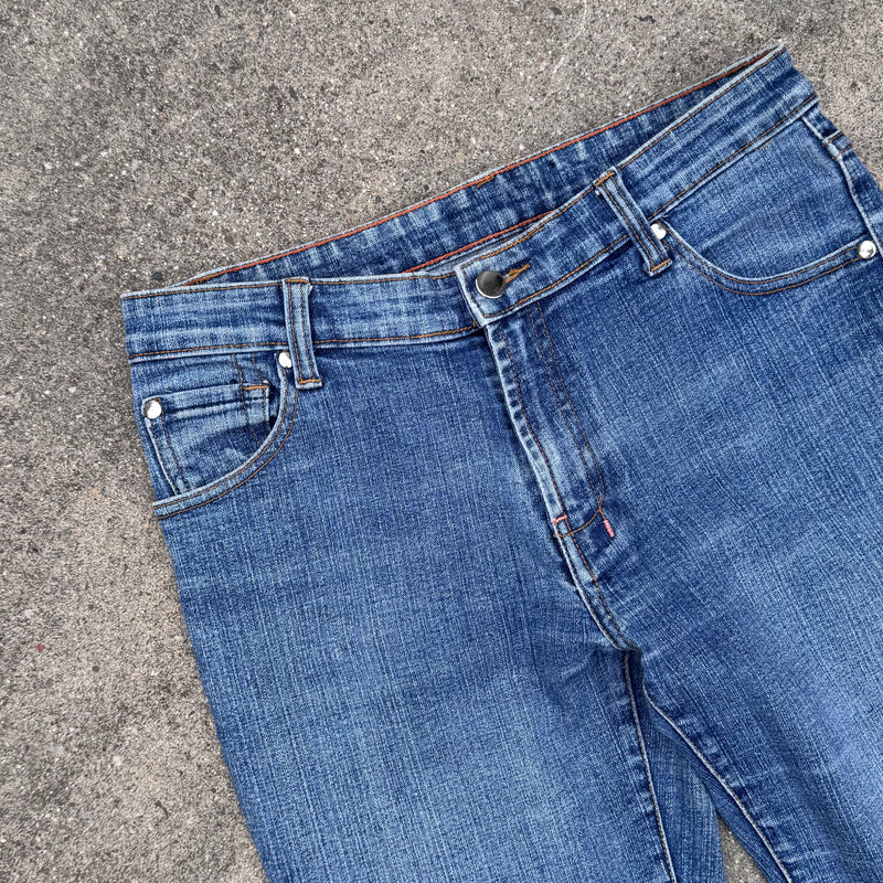 Detailansicht: Sourced limited accessories and clothes Miss Sixty wide leg high waist denim jeans – Logo, Nähte oder Material