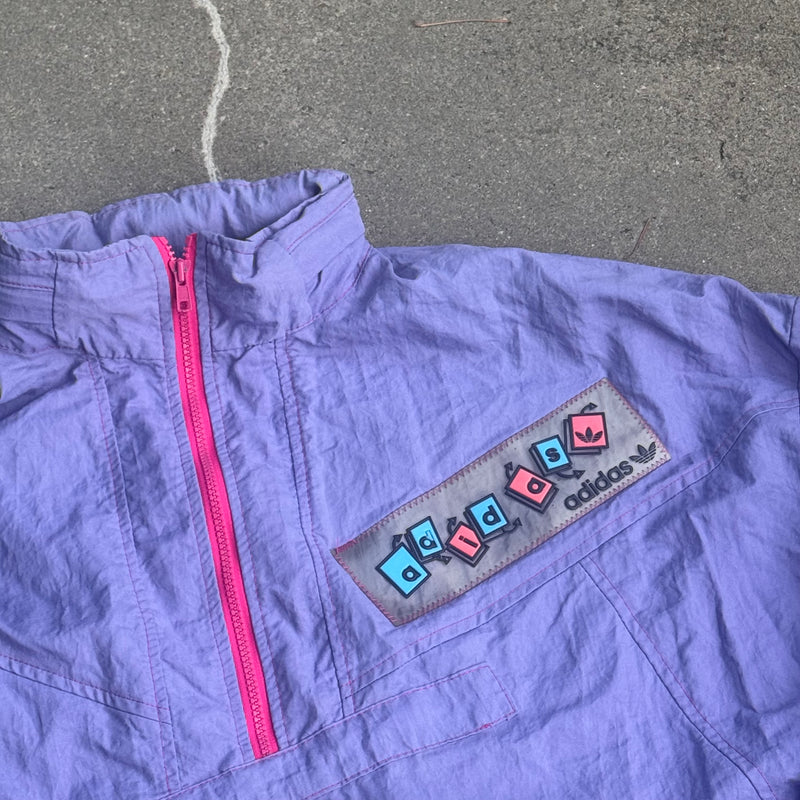 Detailansicht: Sourced limited accessories and clothes Adidas Speed vintage 80s rain jacket – Logo, Nähte oder Material
